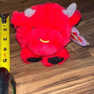 Puffkins- Bruno Bull Red Plush Toy with Horns